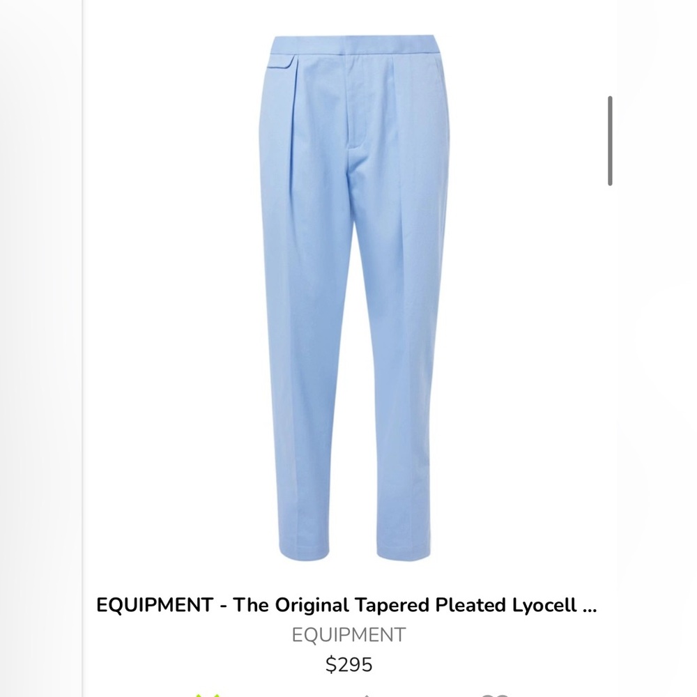 EQUIPMENT The Original Tapered Pleated Lyocell Cotton-Blend Trousers Blue XS